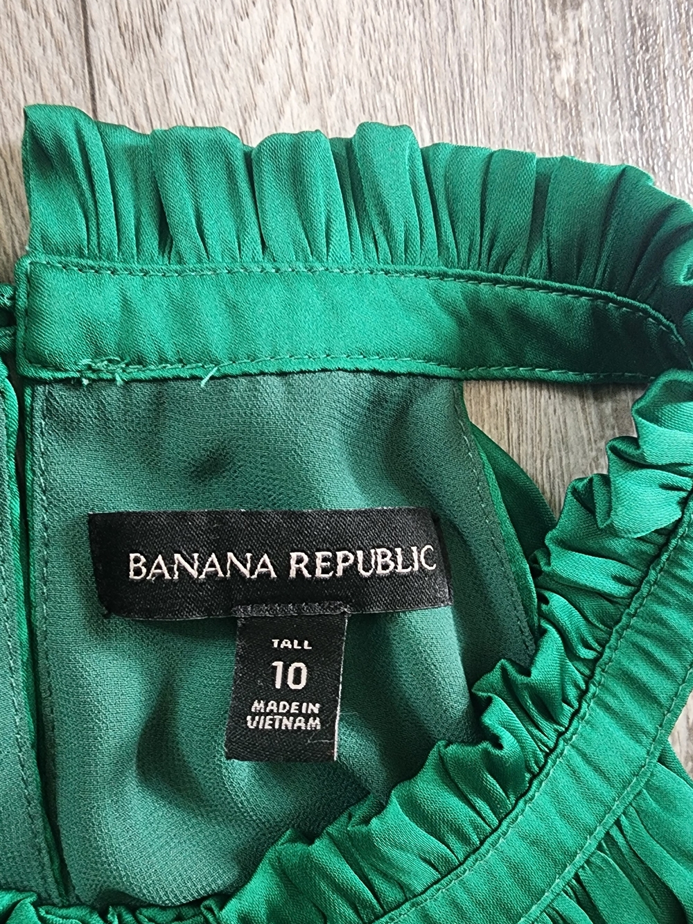 Banana Republic Emerald Green Soft Satin Midi Halter Dress 10T Tall - Picture 5 of 10